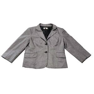 Ann Taylor Loft Womens Size 8 Blazer Jacket Gray Lined Rayon Blend Read Descript